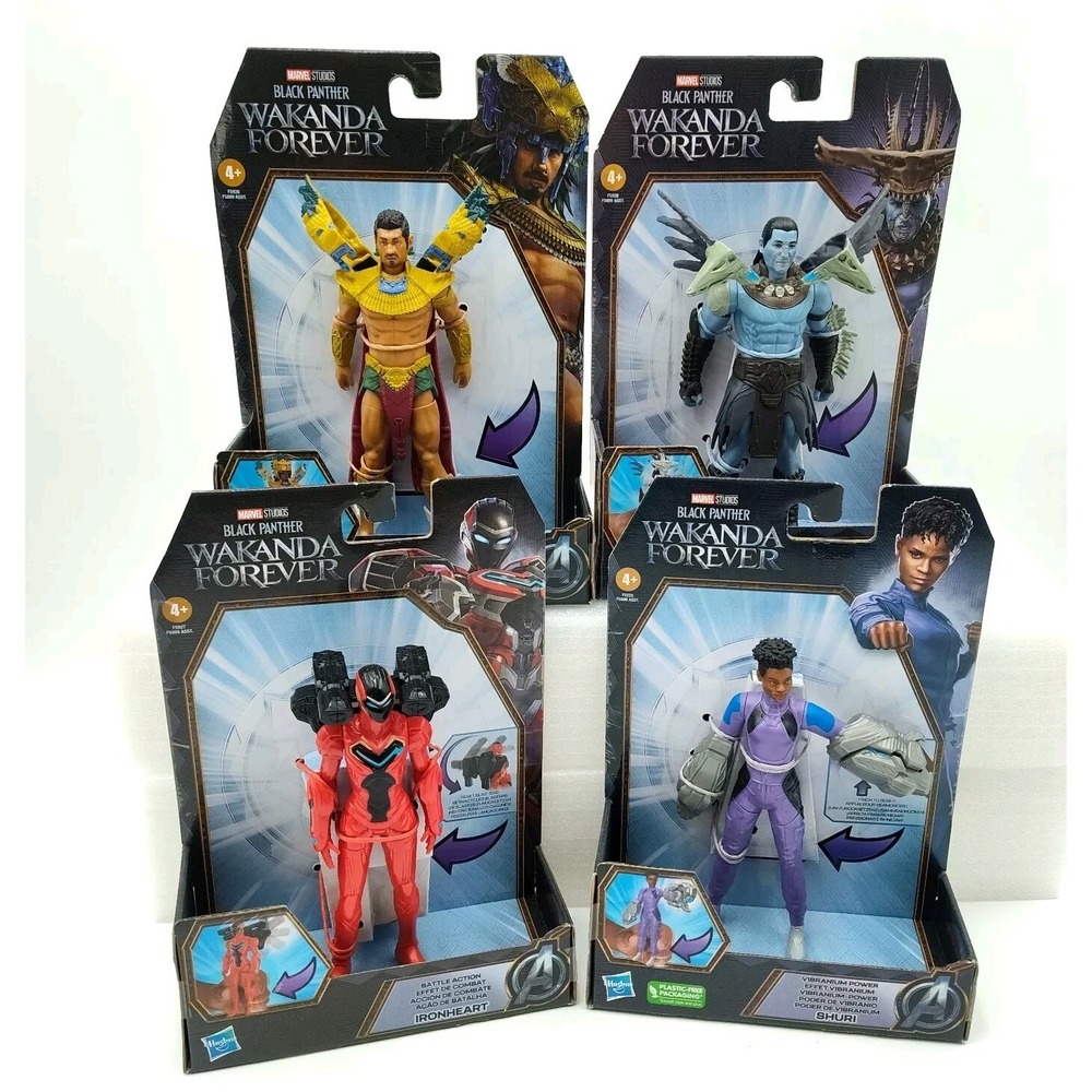 SET-4 MARVEL Black Panther Wakanda Forever Action Figure Toys SEE BB10.20WM-2024